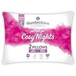 Slumberdown Cosy Nights Pillows 2 Pack - Soft Support Front Sleeper Pillows for Neck Pain Relief - Comfortable, Hypoallergenic, UK Standard Size (48cm x 74cm)