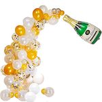 Rozi Decoration Champagne Balloon Garland Arch Kit For Birthday Wedding Bridal Bachelorette Engagement Anniversary Gold Green Theme Party- Pack of 104 Piece