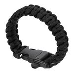 PATIKIL Survival Paracord Bracelets, Braided Parachute Bracelet with Plastic Buckle Party Favors Camping Gifts Outdoor Wraps for Men, Black