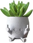 SIXPKIN Funny Flower Pot,Smiling Plant Pot, Flower Pots for Succulents,Funny Resin Figure Planter Pot for Indoor Outdoor