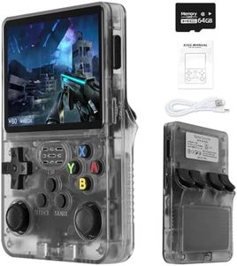 R36s Retro Handheld Games Console-with Open Source System - 3.5" IPS Screen, Portable Gaming Player for Travel-Black