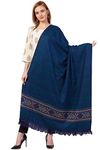 tweedle Blue Woolen Himachali Kullu Shawl/Stole for Women, Warm and Soft Winter Wrap for Ladies/Girls (Size – 40 x 80 inch)