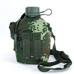 HNJZX Camouflage kettle,Titanium Military Canteen Cups,Aluminum Military Canteen Water Bottle,Army Style Water Bottle Canteen,with Cover Bag for Camping Hiking Backpacking Hunting (Jungle Camouflage)