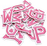 Iron on Letters for Clothing,104 Pieces Iron on Patches for Clothing,4 Set Letter Patches for Clothing,1.6” x 2” (Pink)