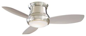 Minka-Aire F518L-BN Concept II LED Brushed Nickel 44" Flush Mount Modern Ceiling Fan with Remote, Brushed Nickel (LED Light)