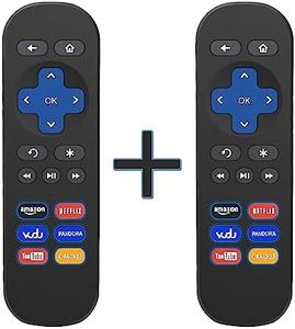 (2 Pack) Universal Replacement for Roku Box Remote Control Also Fits Now TV Box Remote Control with 6 Streaming Buttons, No Setup Required (Not for Roku Built-in TV or Roku Stick