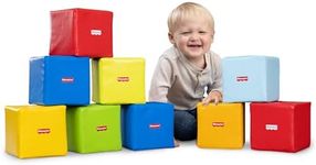 Fisher-Price™ Toddler Soft Foam Building Blocks – 9 Large Colorful Stacking Blocks for Toddlers 2+ – Lightweight Preschool Learning Toy