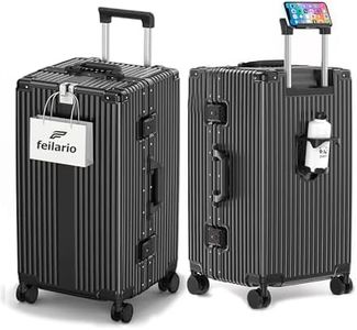 feilario Super Large Aluminum Frame Checked Zipperless Luggage