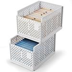 BTGGG Upgrade 2 Pack Wardrobe Storage Organiser Stackable Drawer Organisers for Jeans Clothes, Deepen Pull Out Storage Boxes for Wardrobe, Cabinet, Pantry, Laundry Study Room Organization