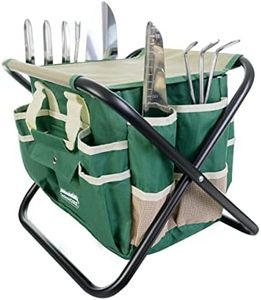 (Green) - GardeHome Folding Stool with FREE Bag & 5 PC Tools ALL-in-ONE