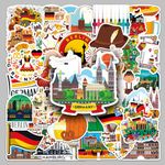 50 Germany Travel Stickers, German Symbols Stickers