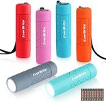 EverBrite 6-Pack Mini Flashlight Set, Small Multicolor Flashlights with Lanyard, 1W Led for Camping, Hiking, Emergencies, 18 AAA Batteries Included