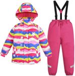 Gogokids Kids 2 Piece Snowsuit Waterproof Ski Suit for 3-10 Years, Boys Girls Winter Ski Jacket and Snow Pants Set