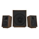 Klipsch ProMedia Heritage 2.1 Multimedia Mid Century Modern Desktop Computer Speaker Monitors with 8” Subwoofer - Walnut