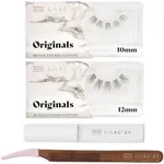 Lilac St - Originals Starter Kit - Includes Natural Faux Eyelash Clusters (10mm & 12mm), Clear Lash Glue, & Lash Applicator - Lightweight & Lifelike - Lasts 10 Days - Cruelty Free, Vegan - 20 Lashes