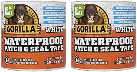Gorilla Waterproof Patch & Seal Tape 4" x 10' White, (Pack of 2)