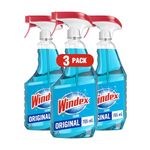 Windex Original Blue Glass and Window Cleaner, Removes Fingerprints, Smudges, and Smears, 765 mL, 3 Count