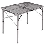 REDCAMP Folding Portable Grill Table for Camping, Lightweight Aluminum Metal Grill Stand Table for Outside Cooking Outdoor BBQ RV Picnic, Easy to Assemble with Adjustable Heights Legs,36"x24"