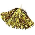 Lovecheer 12PCS Gold Pom Poms Cheerleading Fluffy Metallic Cheer Pom Poms with Baton Handle for Adults Sports Team Spirit Cheering