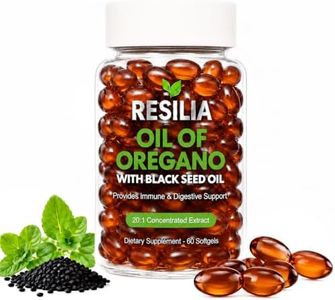 Resilia Black Seed Oil Softgels – Organic Oil of Oregano Capsules for Immune & Digestive Support – Non-GMO, Gluten-Free – New Bottle Packaging (60 Count)