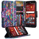 SOGA Cover Compatible for ZTE Blade Spark Case, ZTE Grand X4 Wallet Case, [Pocketbook Series] PU Leather Magnetic Flip Design Wallet Case for ZTE Grand X 4 - Rainbow flower
