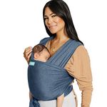 Moby Wrap Baby Carrier | Evolution | Baby Wrap Carrier for Newborns & Infants | #1 Baby Wrap | Baby Gift | Keeps Baby Safe & Secure | Adjustable for All Body Types | Perfect for Mom & Dad | Denim