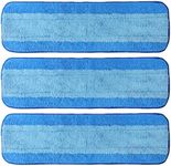 AmaVins 3 Pack Microfiber Cleaning Pads for Bona Mop, Reusable Microfiber Mop Pads for 18 Inch Mop, Hardwood Floor Replacement Cleaning Mop Pads, Machine Washes