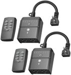 BN-LINK Outdoor Timer for Lights, 100FT Remote Control