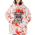 True Crime Gifts for Women, Serial Killer Gifts for Women, This Is My True Crime Watching Hoodie- True Crime Wearable Flannel Blanket Hoodie for Crime Lover Fans, One Size, White, One size