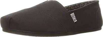 Skechers Women's BOBS Plush - Peace & Love - Wide Width Slip-Ons, Black, 10 W US