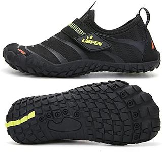 UBFEN Water Shoes for Kids Boys Girls Aqua Socks Barefoot Beach Sports Swim Pool Quick Dry Lightweight Toddler Little Big Kid A Black Green 6 Big Kid