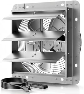 DeebooTEK 14 Inch Shutter Exhaust Fan, 5-Blade 3500 CFM Wall Vent Fan with Ball Bearing Motor, Automatic Shutter, Built-in Switch for Garage Workshop Barn Ventilation