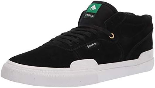 Emerica mens Pillar Mid Top Vulc Skate Shoe, Black/White/Gold, 10.5 US