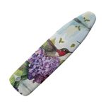 Vanideaoty Hummingbird Table Top Ironing Board Cover and Pad with Standard Size, Fits Small, Mini, Standard Board, Soft Fabric Purple Floral Iron Replacement Cover