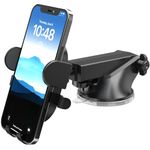 Elv Car Mount Adjustable Universal Car Phone Holder Long Arm, Dashboard Windshield for Smartphones - Black