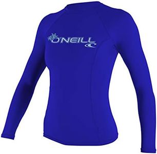 O'Neill Wetsuits UV Sun Protection Womens Basic Skins Long Sleeve Crew Sun Shirt Rash Guard, Tahitian Blue, Medium