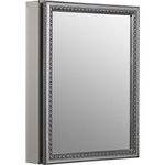 Kohler CB-CLW2026SS CLW Flat 20" W x 26" H Aluminum Single Medicine Cabinet with Decorative Silver Framed Mirrored Door, Red