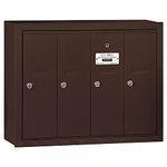 Salsbury Industries 3504ZSP Surface Mounted Vertical Mailbox with Master Commercial Lock, Private Access and 4 Doors, Bronze