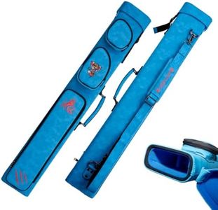 KONLLEN Pool Cue Case 2x4 Hard Pool Stick Case with Multi-pocket Holds 2 Butts 4 Shafts Billiards Cue Bag with Adjustable Shoulder Straps for Adults