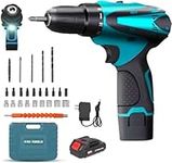 Cunsieun 21V Cordless Drill Set, Combi Drill Kit with 1Ah Lithium-Ion Battery, Power Drill Driver Max 33N.m, Electric Screwdriver Set, 33+1 Torque Setting, Used for Home and Garden