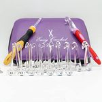 Crochet Hooks Light up Crochet Hook Set Ergonomic Grip Handles. 17 USB Rechargeable Lighted Interchangeable Hook Sizes (2.5-14mm) Knitting Hooks Kit
