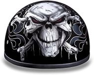 Daytona HELMETS Motorcycle Half Helmet Skull Cap- Cross Bones 100% DOT Approved