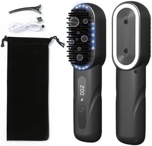 Fer à lisser sans fil - Brosse à air chaud - Ion négatif - Lisseur à cheveux - Chauffage rapide des années 20 - Design anti-brûlure - Pour tous les types de cheveux - Rechargeable par USB