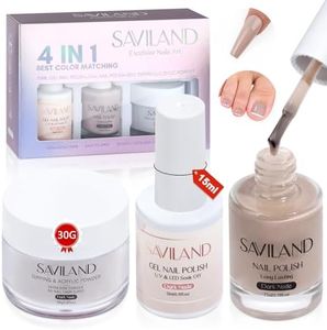SAVILAND 4 In 1 Dark Nude Gel Polish & Nail Polish & Dipping Acrylic Powder Set - Nude Nail Art Set for Home Nail Salon