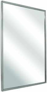 Bradley Emergency Fixtures 780-024360 Float Glass Angle Frame Mirror with Welded Corners and Theft Resistant Mounting, 24" Width x 36" Height