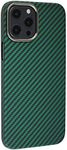 YTF-Carbon Carbon Fiber Phone case for iPhone 12 Pro Case,Aramid Fiber Durable Minimalist Cover,iPhone 12 Pro 6.1''Men and Women (Metal Ring) Phone Shell (Green, iPhone 12 Pro)