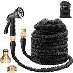 Suplong 100ft Expandable Garden Hose, Expanding Hose Pipe with 1/2",3/4" Fittings,Lightweight Garden Hose Expandable with 8 Function Spray Nozzle(100ft, Black)