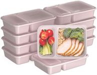 Bentgo 20-Piece Lightweight, Durable, Reusable BPA-Free 2-Compartment Containers - Microwave, Freezer, Dishwasher Safe - Blush Pink