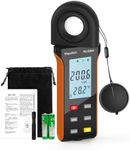 Lux Meter Digital Illuminance Light Meter, WapoRich Luxmeter Handheld Measure 1~400,000Lux/FC with Ambient Temperature Backlight Test for Photography Plants LED Light (RQ-5000A)