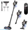 Trucozie Cordless Vacuum Cleaner, Max 45mins Vacuums with LED Display, Powerful 8 in 1 Lightweight Vacuum Cleaners with 2 HEPA, Stick Vacuums Cordless for Pet Hair, Hardwood, Carpets, Tile,Black